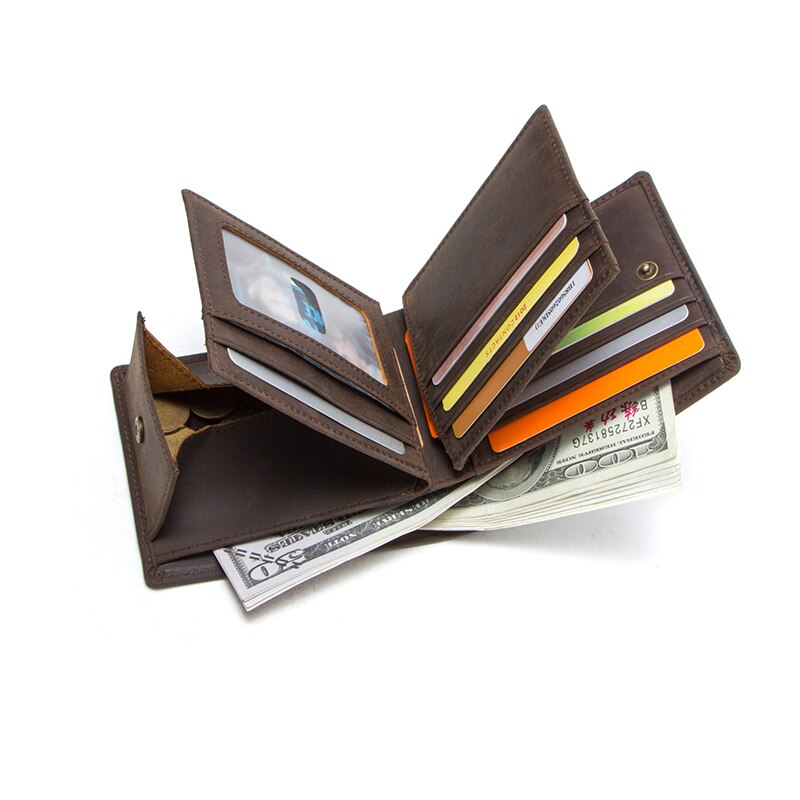 Hiram Cupid Beauty Supplies coffee Men Wallets Hiram Vintage Leather Mini Wallet