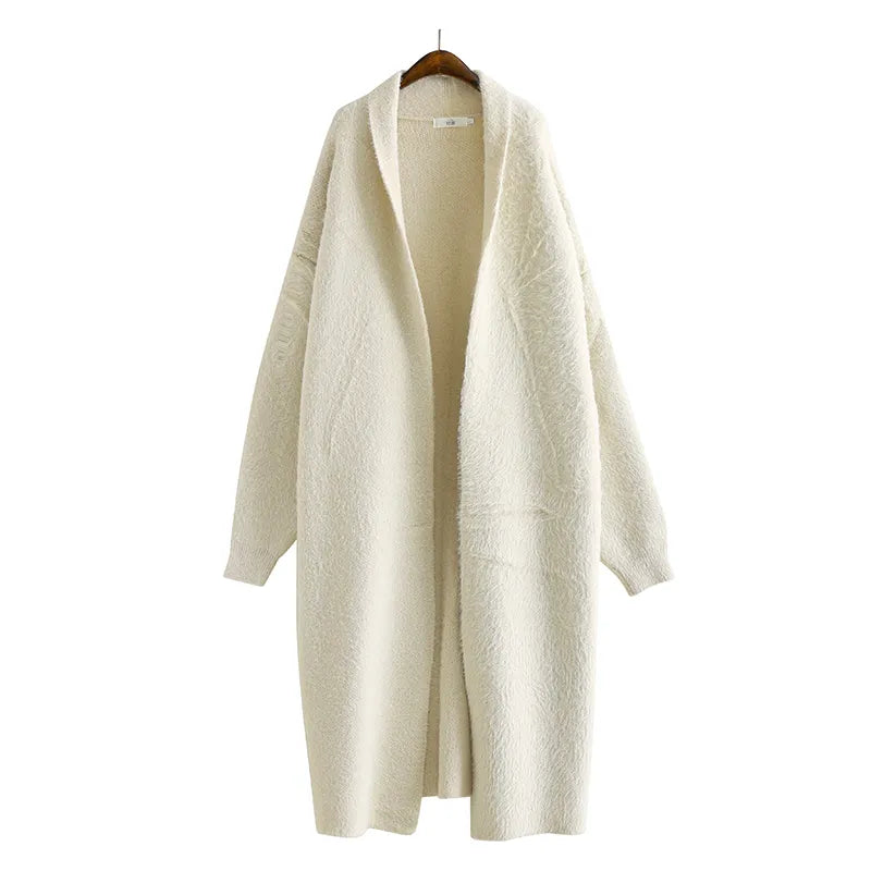 European Luxury Long Faux Mink Fur Cardigans for women 2023 fall Winter Women's cardigans fashion sweaters