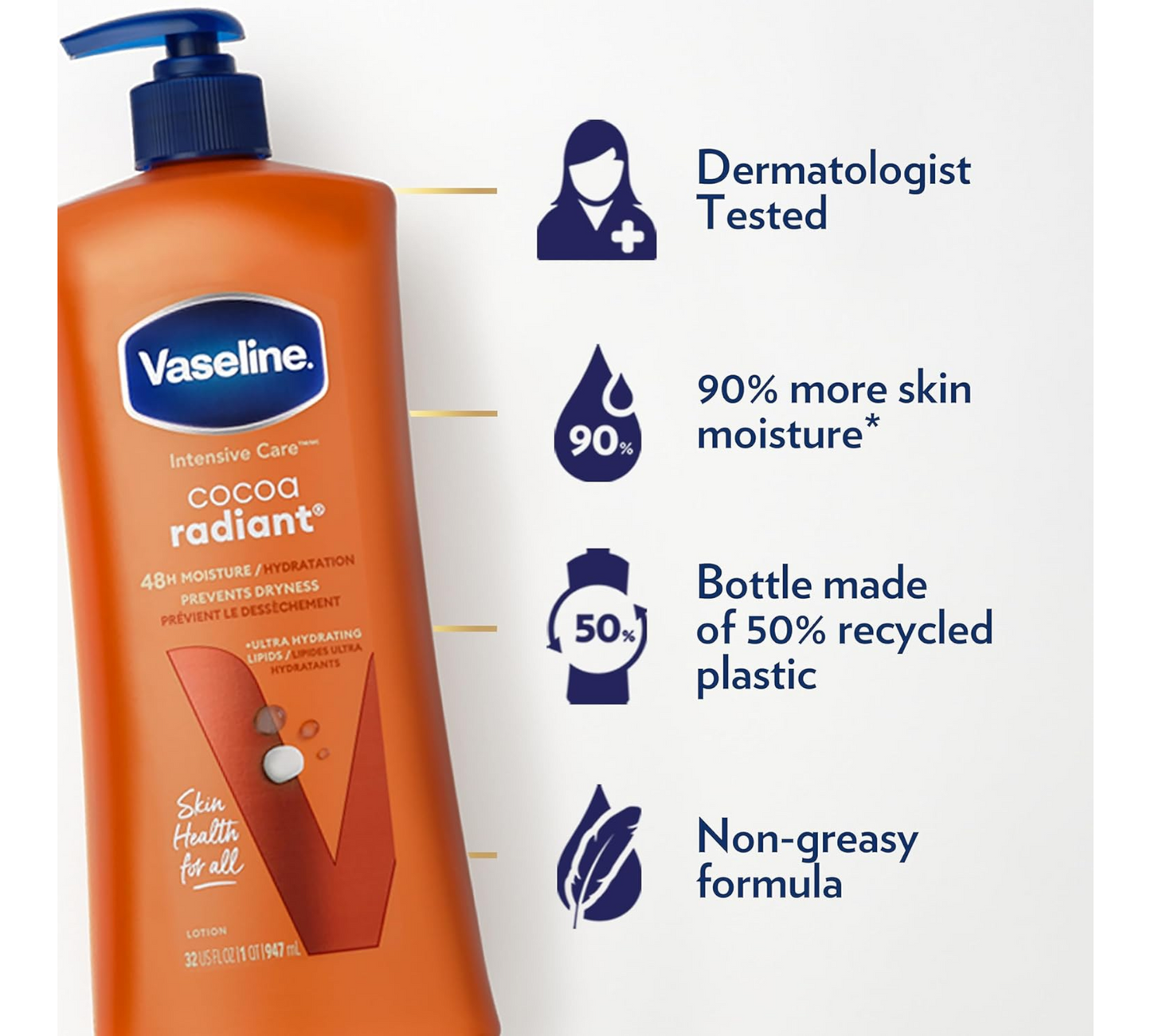 Vaseline Intensive Care Moisturizing Body Lotion with Cocoa Butter Cocoa Radiant