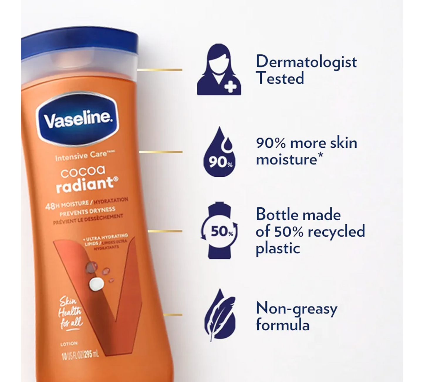 Vaseline Intensive Care Moisturizing Body Lotion with Cocoa Butter Cocoa Radiant
