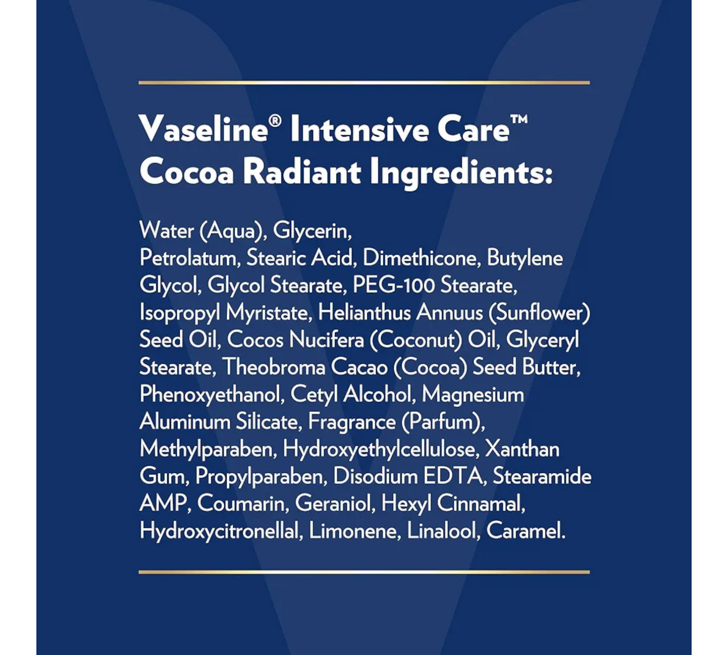 Vaseline Intensive Care Moisturizing Body Lotion with Cocoa Butter Cocoa Radiant