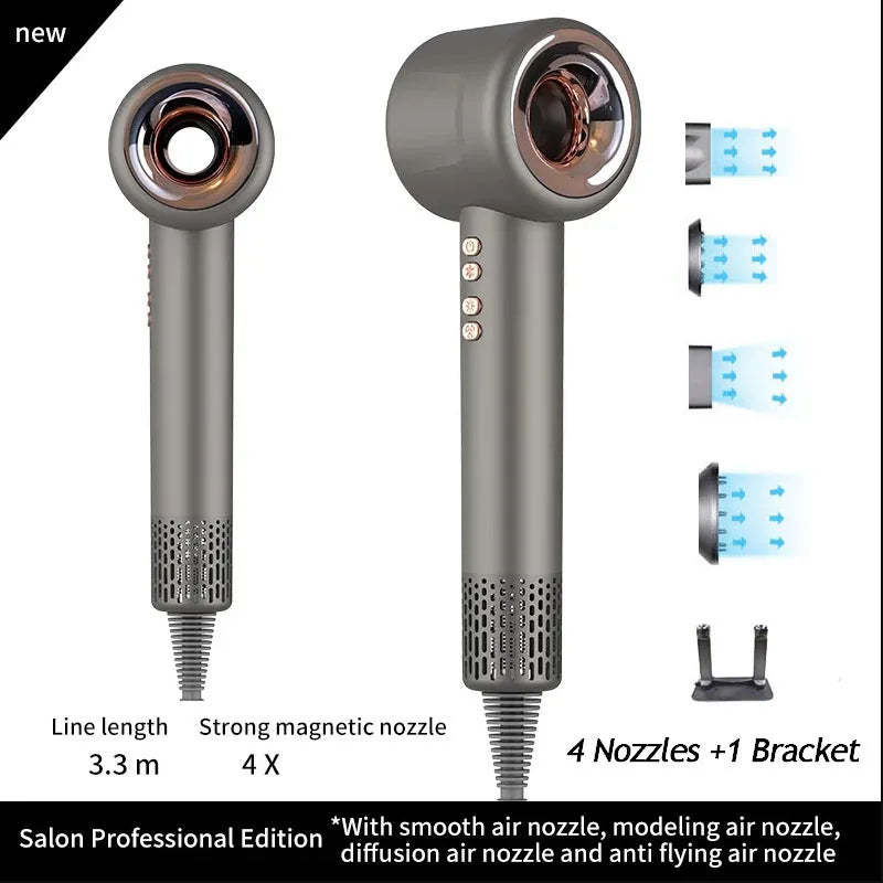 Cupid Beauty Supplies Cupid Beauty Supplies Grey 4 Nozzle 3.3M / KR Hair Dryer Leafless Hair Dryer: Super-Speed Ionic Styling Tool