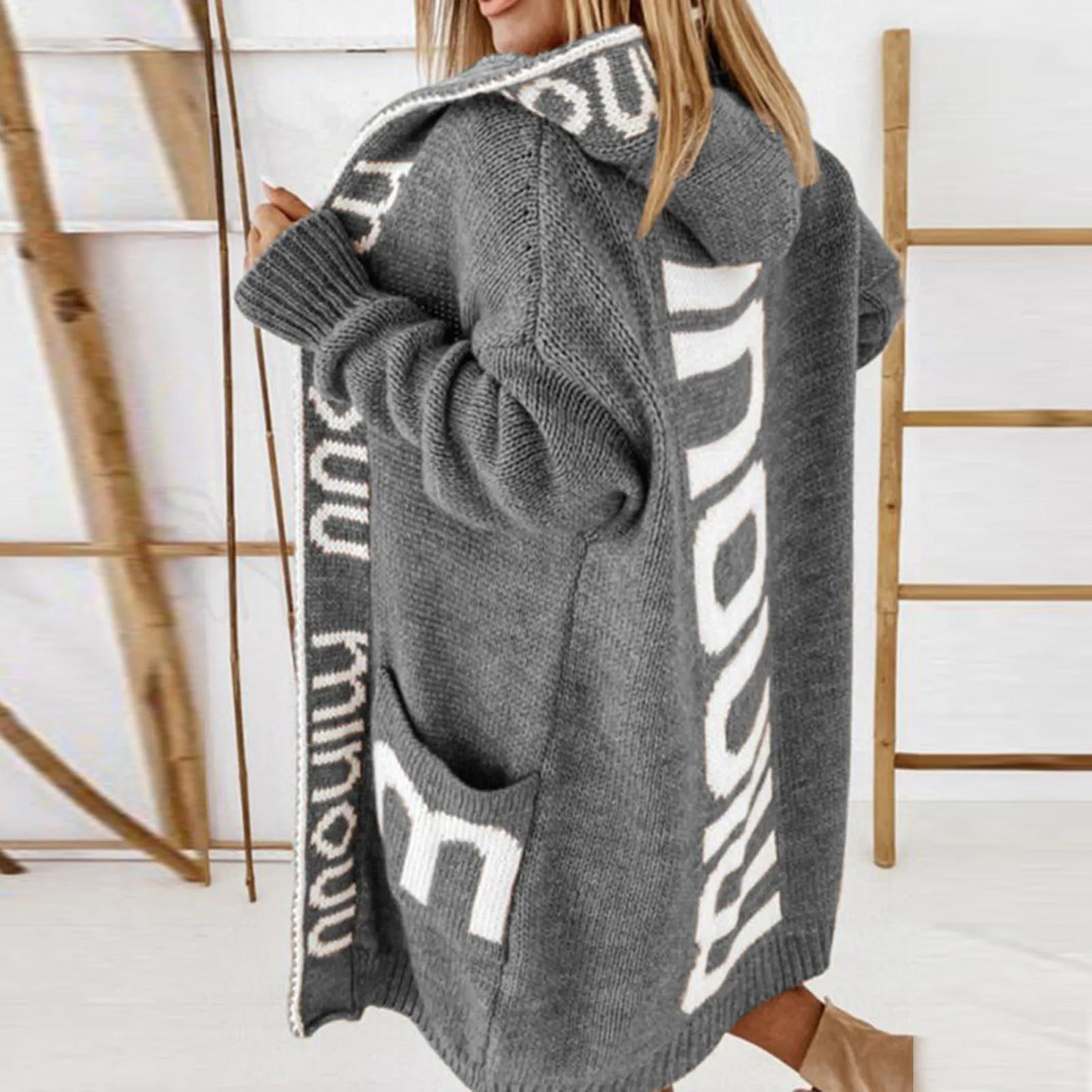 Sweater Coat Chic Cold Resistant Loose Fit Streetwear Sweater Cardigan Sweater Coat