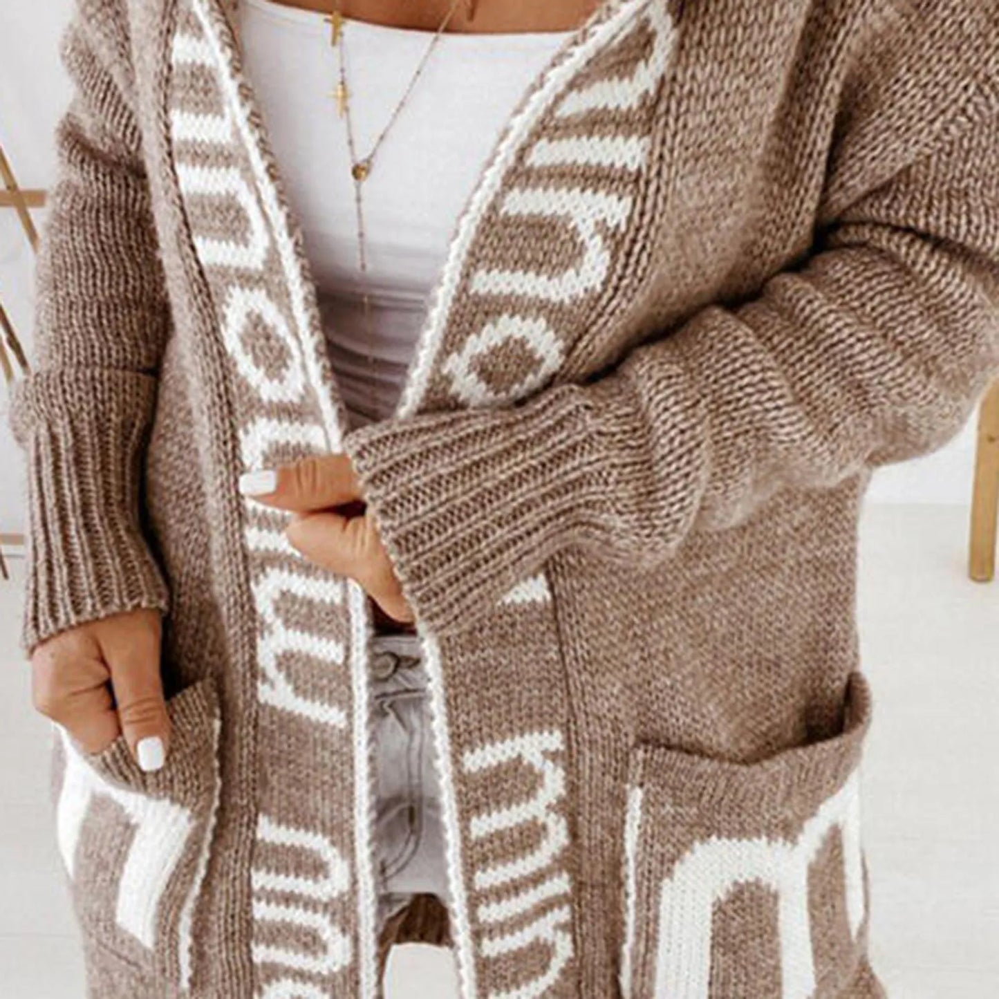 Sweater Coat Chic Cold Resistant Loose Fit Streetwear Sweater Cardigan Sweater Coat