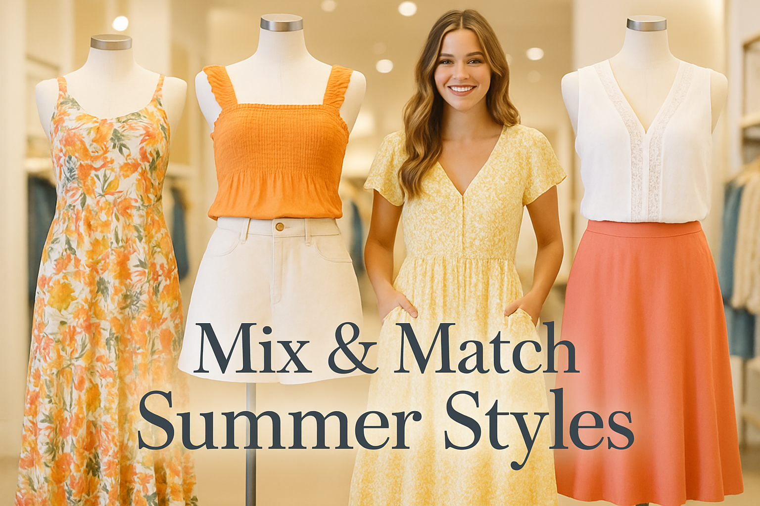 Summer outfit collection with mix and match styles