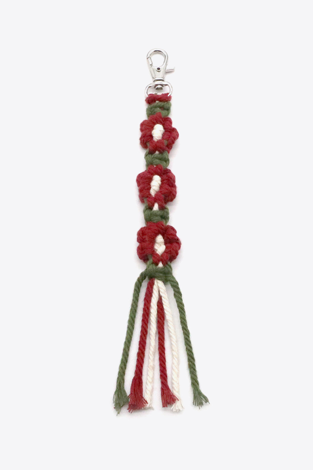Trendsi Cupid Beauty Supplies Wine / One Size Keychains 4-Pack Hand-Woven Flower Keychain, Color Varies