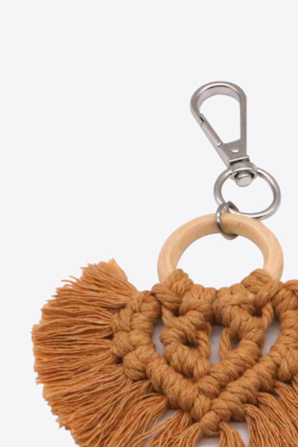 Trendsi Cupid Beauty Supplies Keychains Assorted 4-Pack Heart-Shaped Macrame Fringe Keychain
