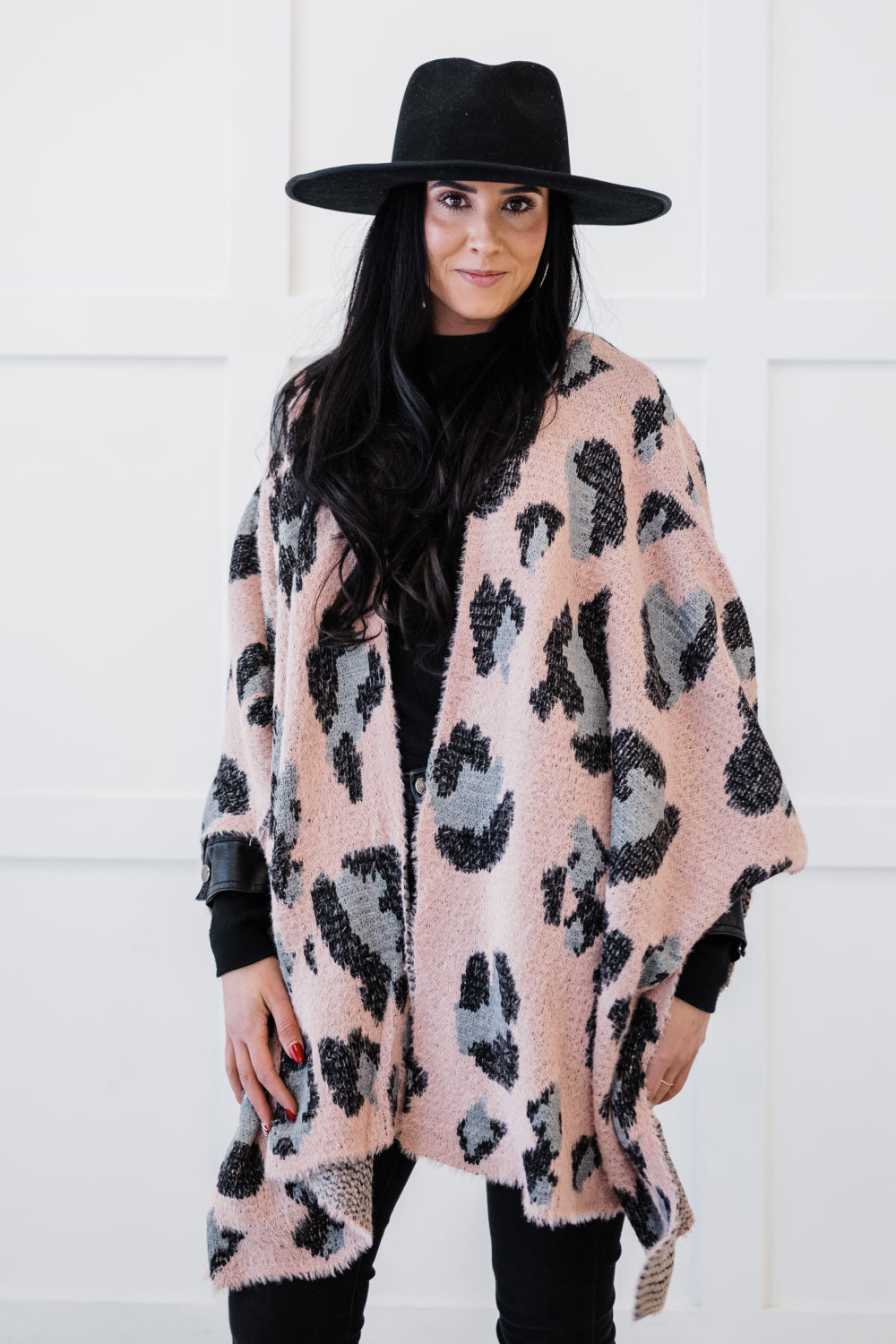 Justin Taylor Leopard Print Side Slit High-Low Cardigan - Cupid Beauty Supplies