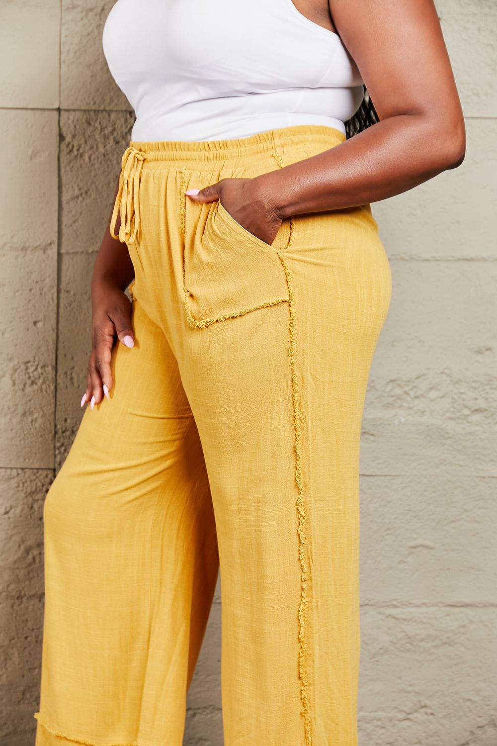 Trendsi Cupid Beauty Supplies Women Pants HEYSON Love Me Full Size Mineral Wash Wide Leg Pants