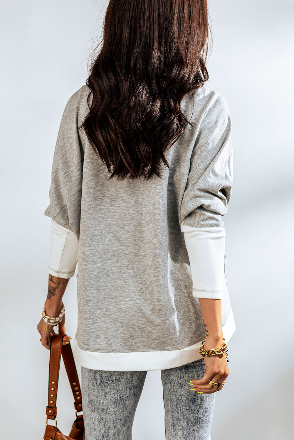 Trendsi Cupid Beauty Supplies Woman Cardigan Contrast Open Front Cardigan with Pockets