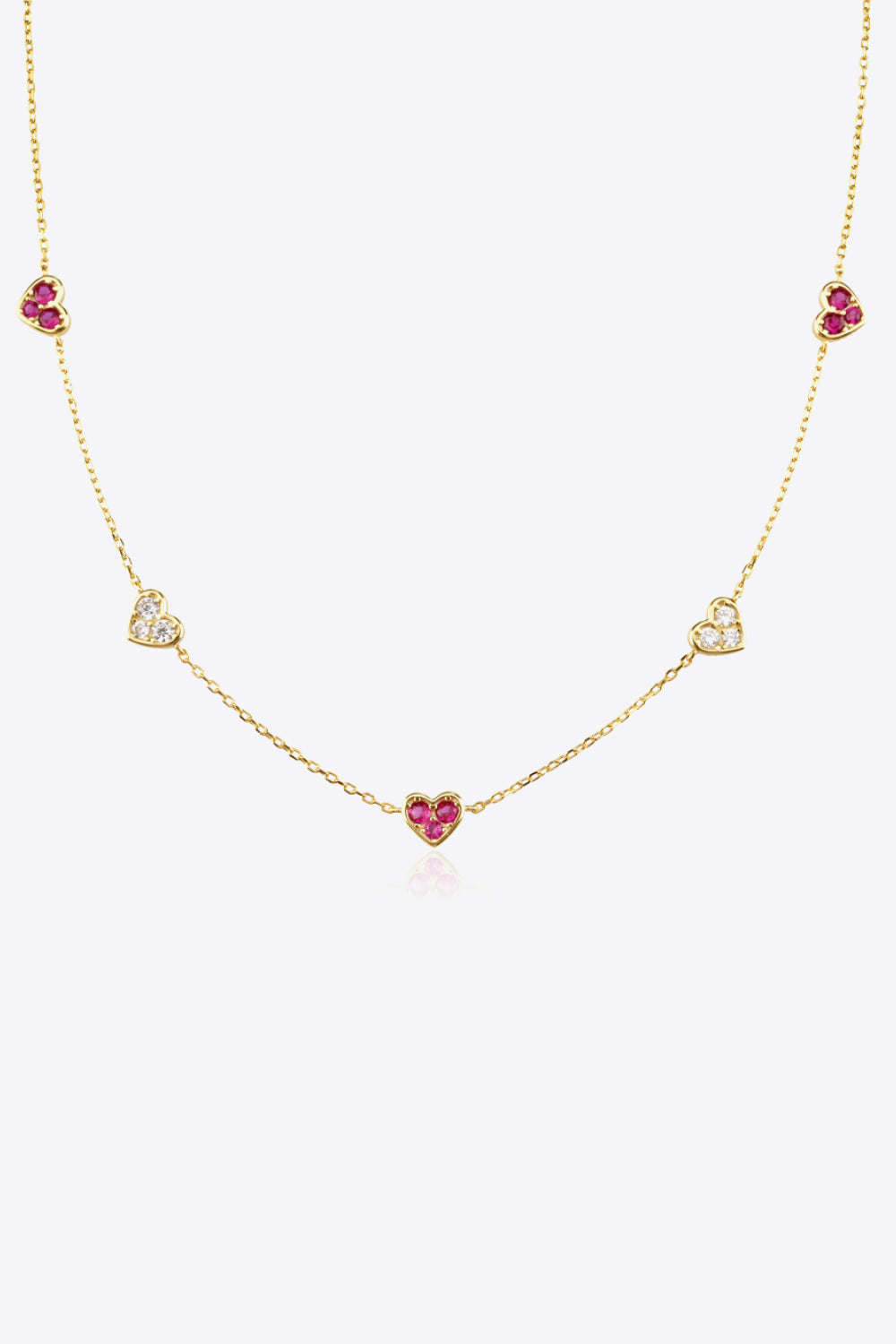 Trendsi Cupid Beauty Supplies Deep Red / One Size Inlaid Zircon Heart Necklace