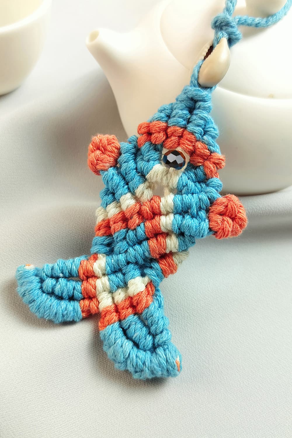 Trendsi Cupid Beauty Supplies Keychains Cotton Cord Fish Shape Pendant Necklace