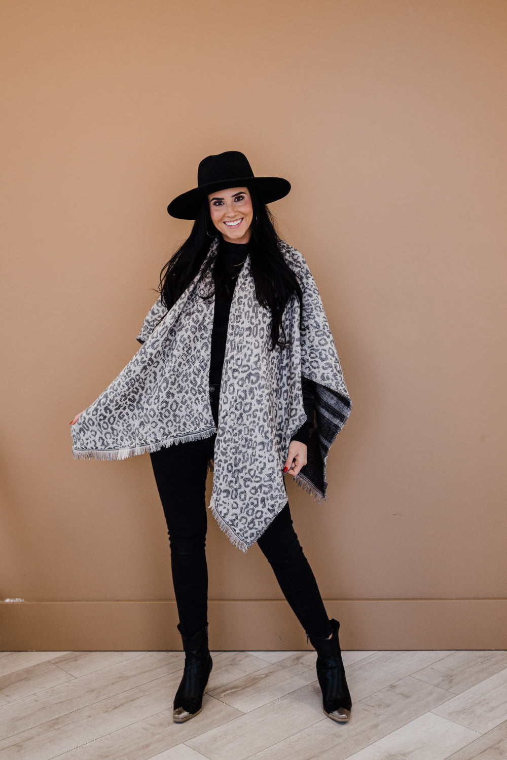 Justin Taylor Leopard Print Reversible Open Front Cardigan - Cupid Beauty Supplies