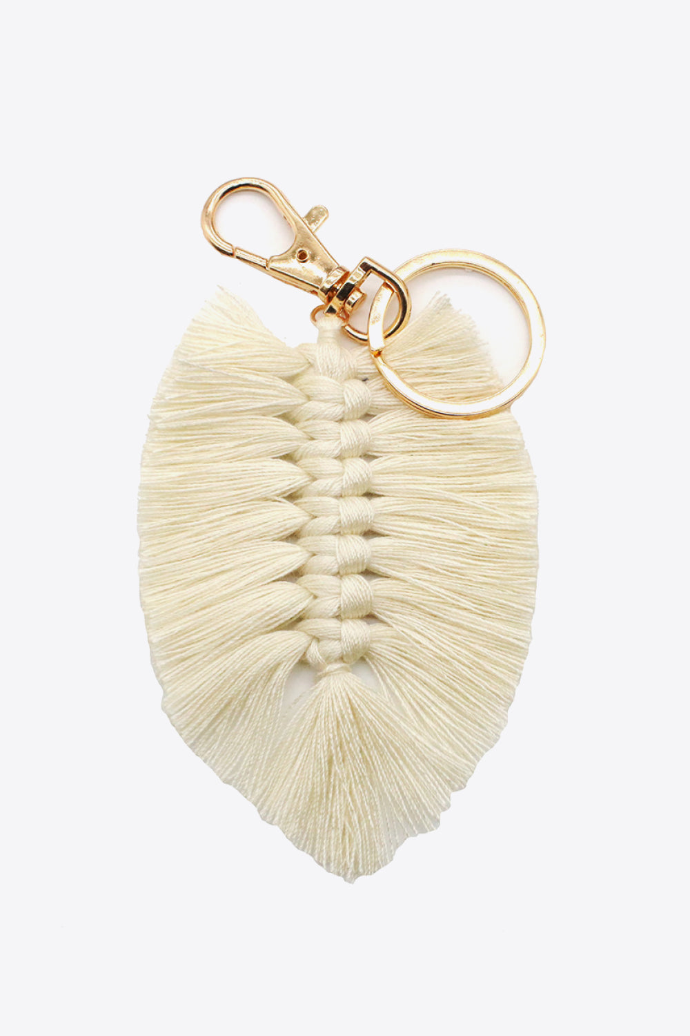 Trendsi Cupid Beauty Supplies Cream / One Size Keychains Assorted 4-Pack Leaf Shape Fringe Keychain