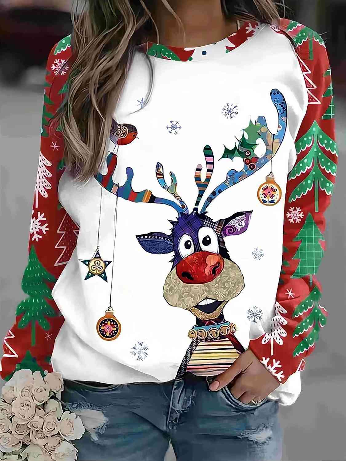 Plus Size Christmas Raglan Sleeve T-Shirt