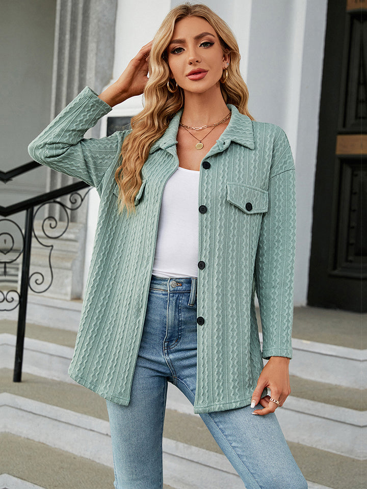 Trendsi Cupid Beauty Supplies Blouses Collared Neck Long Sleeve Shirt