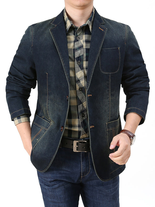 kakaclo Cupid Beauty Supplies Man Denim Jacket Men's Casual Loose Denim Multi-pocket Suit Jacket