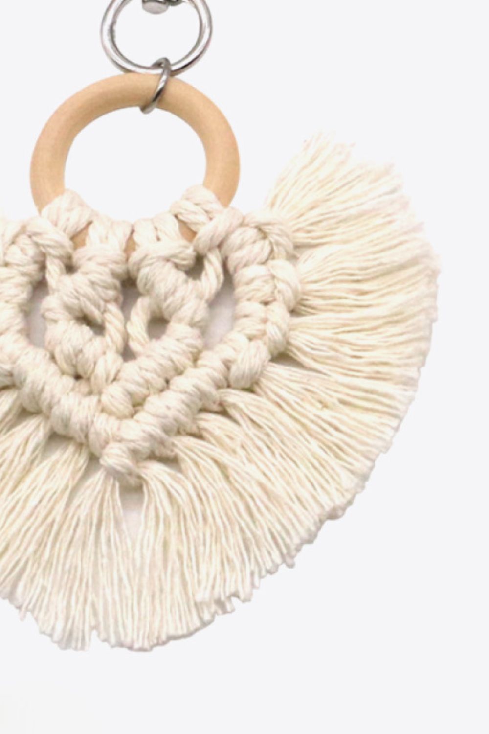 Trendsi Cupid Beauty Supplies Keychains Assorted 4-Pack Heart-Shaped Macrame Fringe Keychain