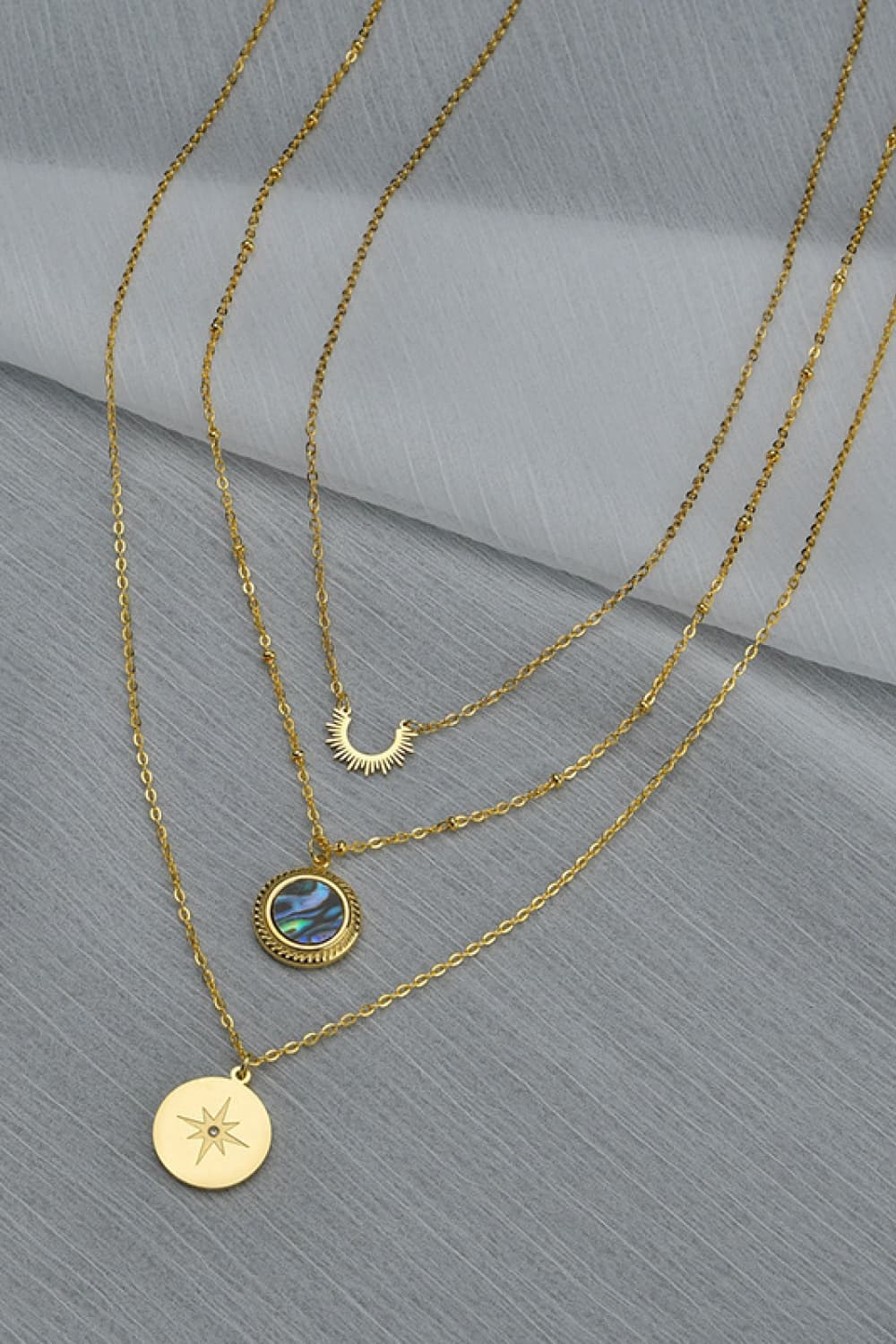 Trendsi Cupid Beauty Supplies Women Necklace Triple-Layered Stainless Steel Necklace
