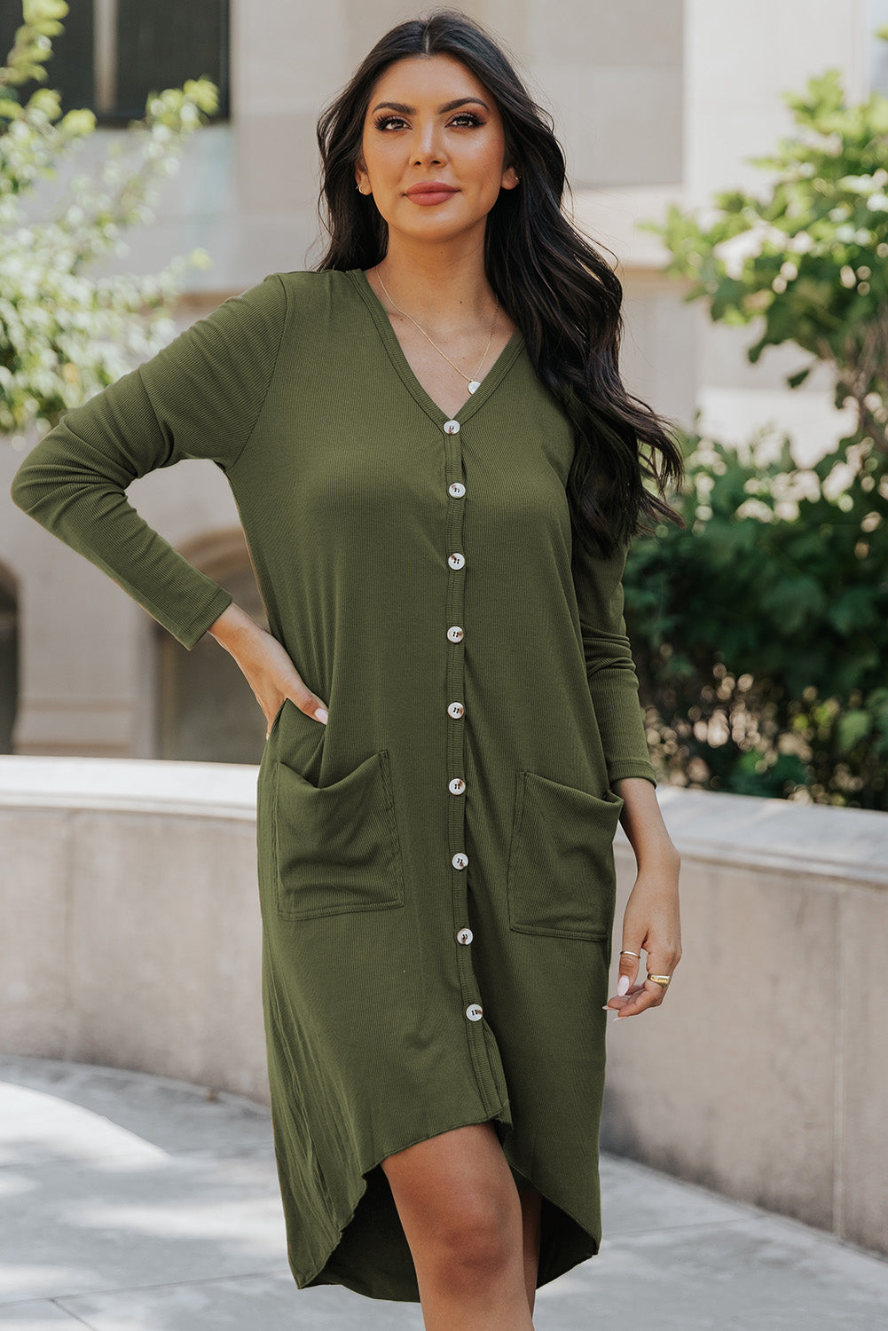 Long Sleeve Button-down Knitted Cardigan - Cupid Beauty Supplies