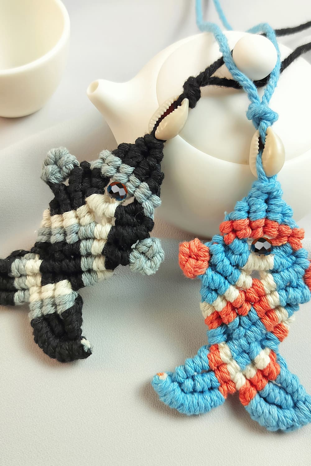 Trendsi Cupid Beauty Supplies Keychains Cotton Cord Fish Shape Pendant Necklace