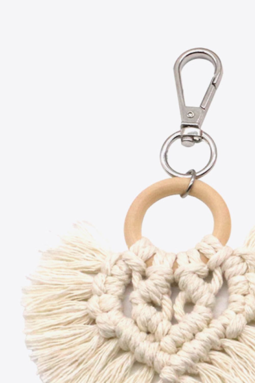 Trendsi Cupid Beauty Supplies Keychains Assorted 4-Pack Heart-Shaped Macrame Fringe Keychain