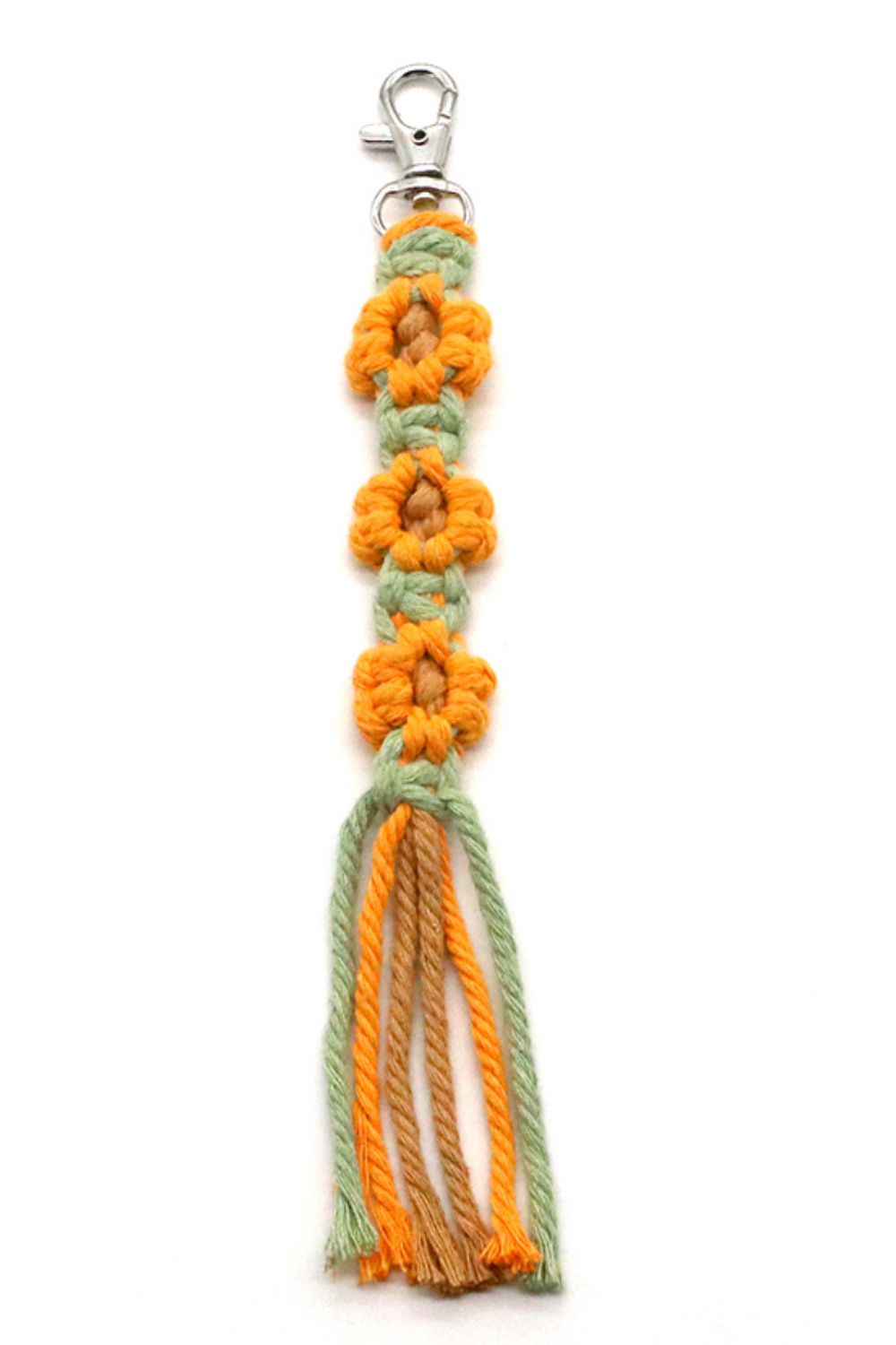 Trendsi Cupid Beauty Supplies Keychains 4-Pack Hand-Woven Flower Keychain, Color Varies