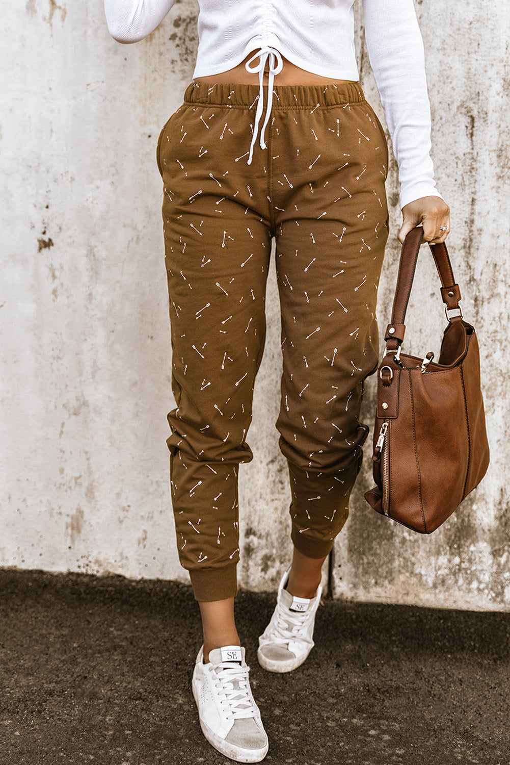 Trendsi Cupid Beauty Supplies Woman Sweatpants Arrow Print Elastic Waist Joggers