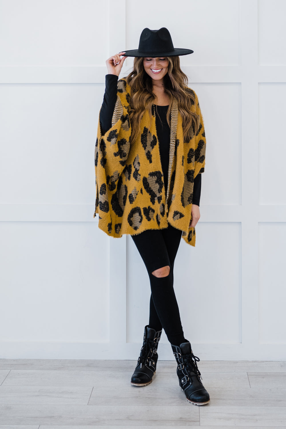 Justin Taylor Leopard Print Handkerchief Hem Cardigan - Cupid Beauty Supplies