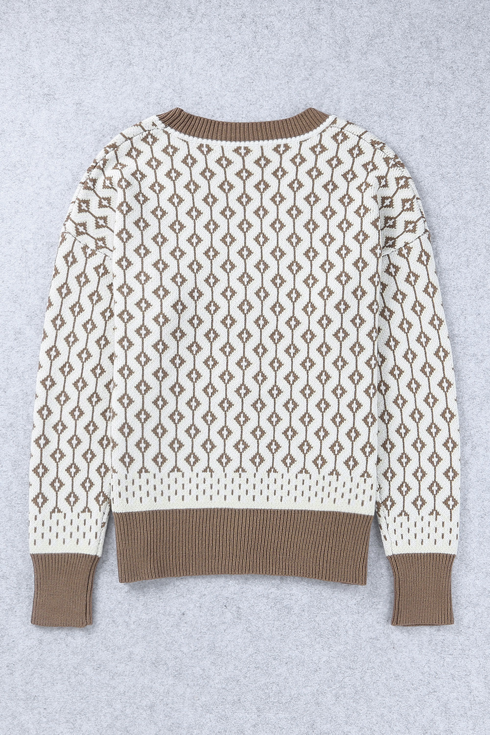 Trendsi Cupid Beauty Supplies Woman Cardigan Printed Contrast Trim Button Down Cardigan