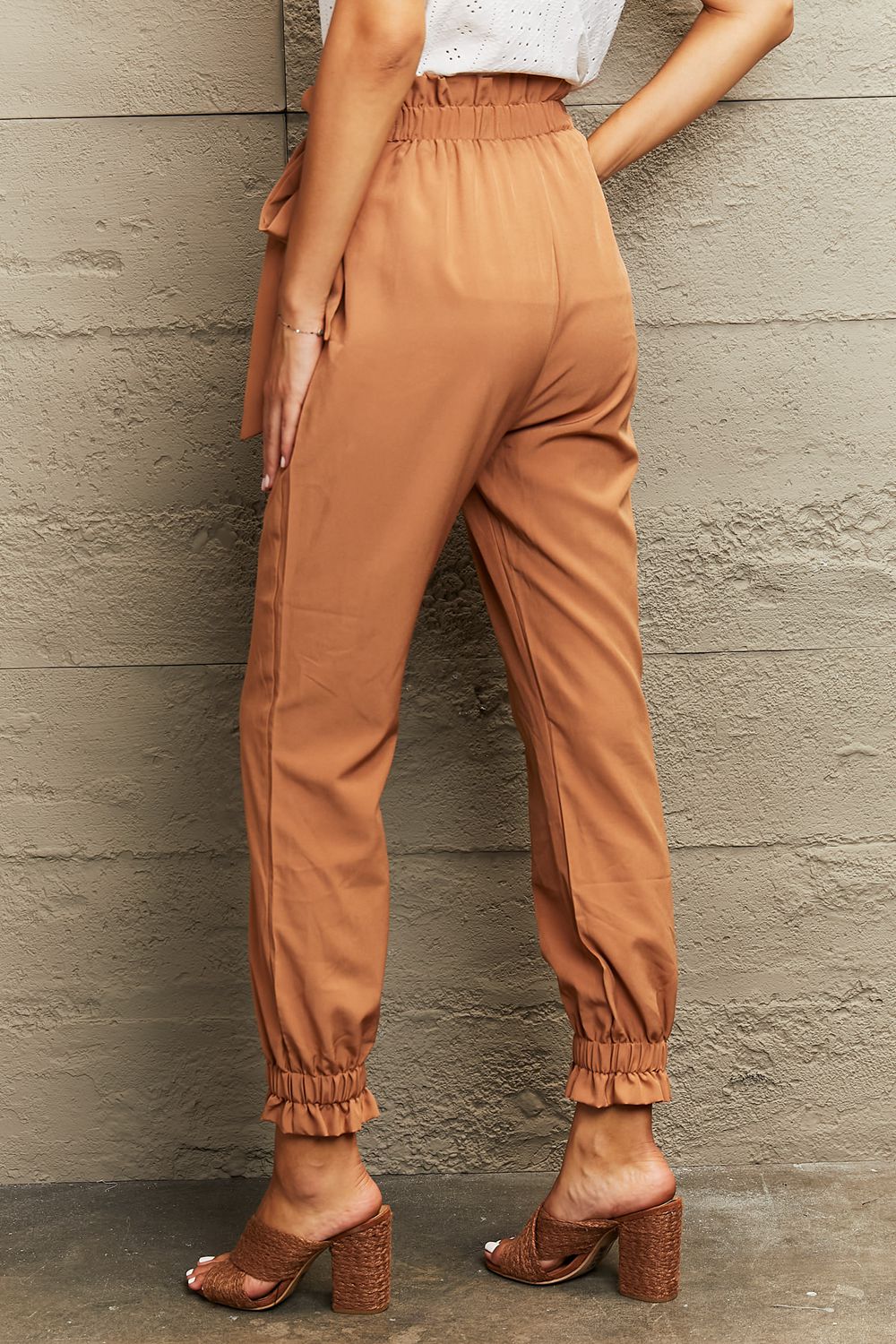 Trendsi Cupid Beauty Supplies Women Pants Tie Waist Cropped Pants