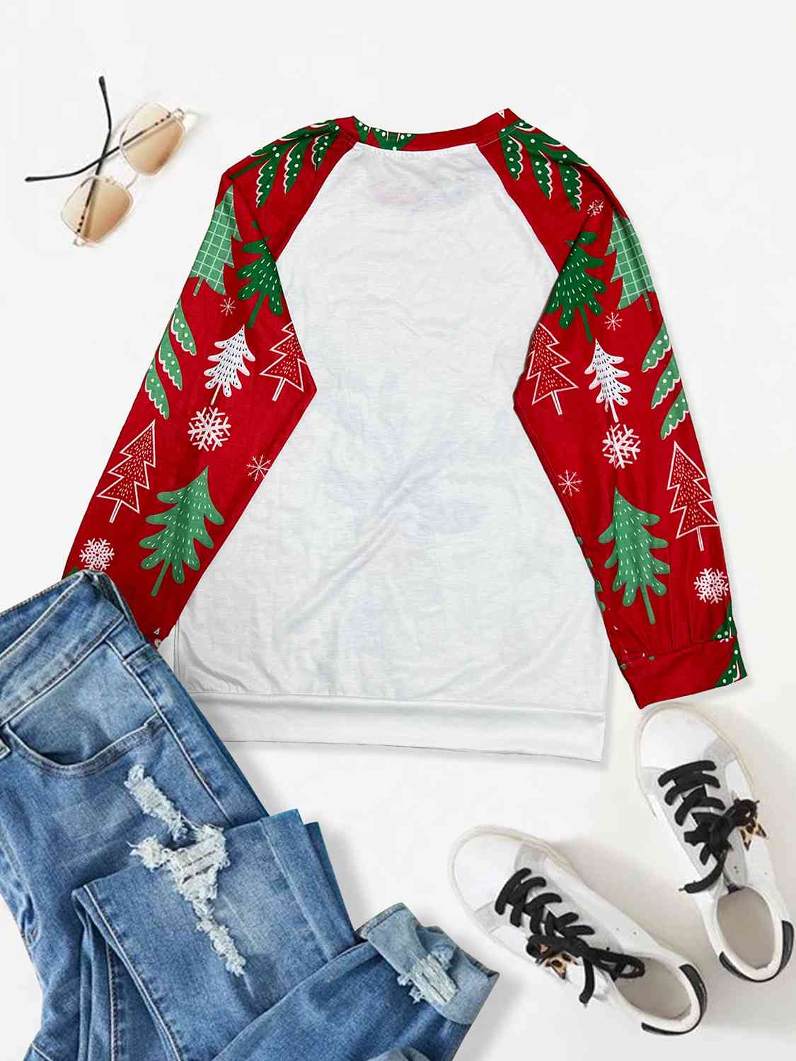 Plus Size Christmas Raglan Sleeve T-Shirt