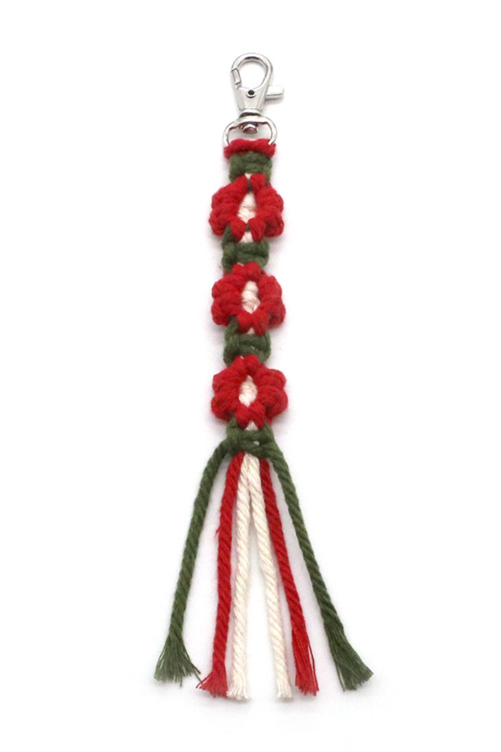 Trendsi Cupid Beauty Supplies Keychains 4-Pack Hand-Woven Flower Keychain, Color Varies