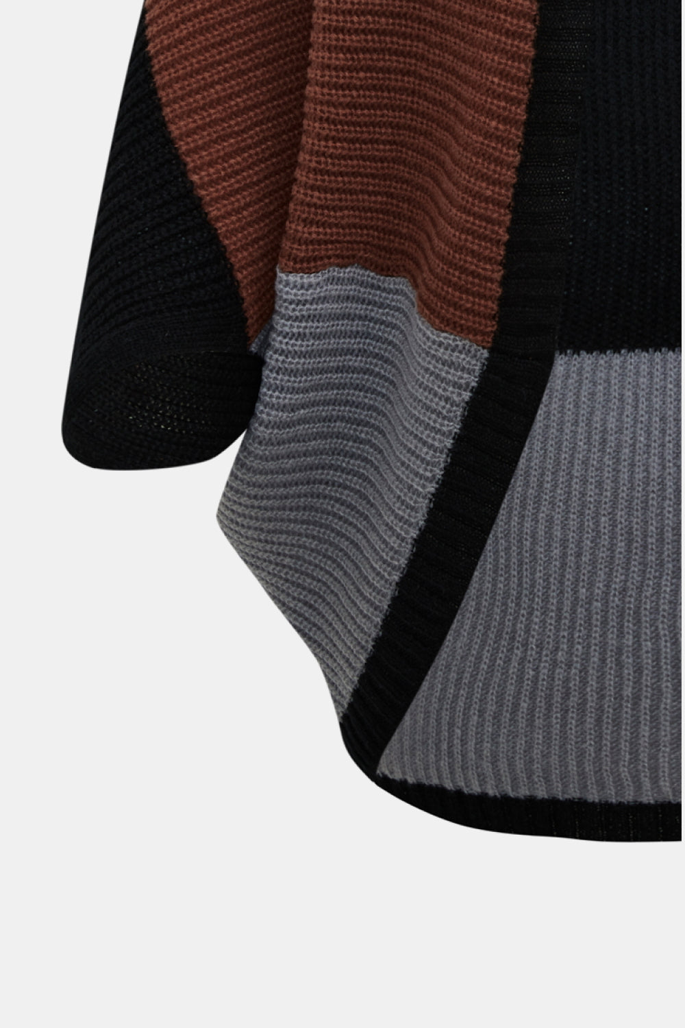 Plus Size Color Block Horizontal-Ribbing Cardigan - Cupid Beauty Supplies