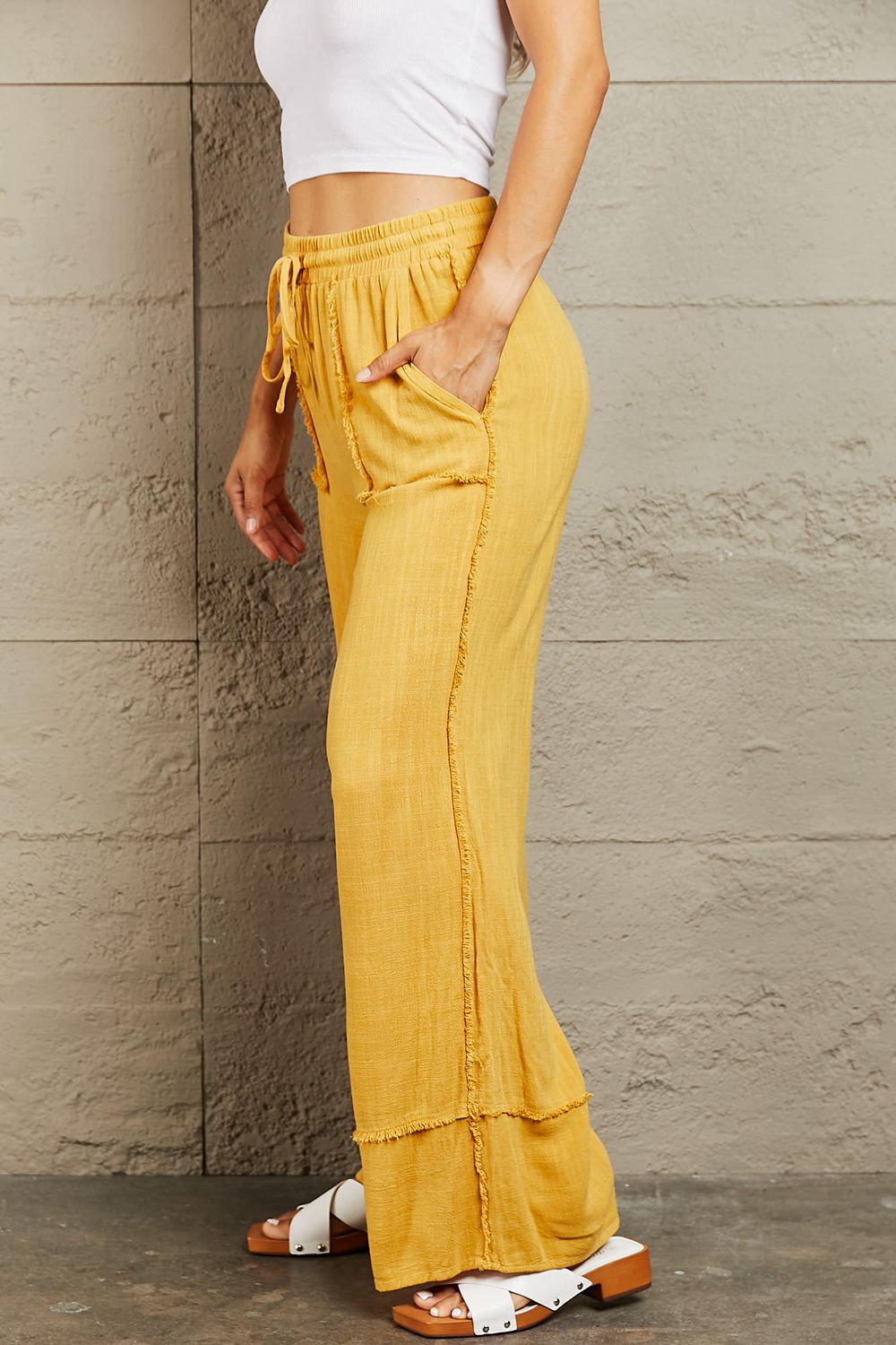 Trendsi Cupid Beauty Supplies Women Pants HEYSON Love Me Full Size Mineral Wash Wide Leg Pants