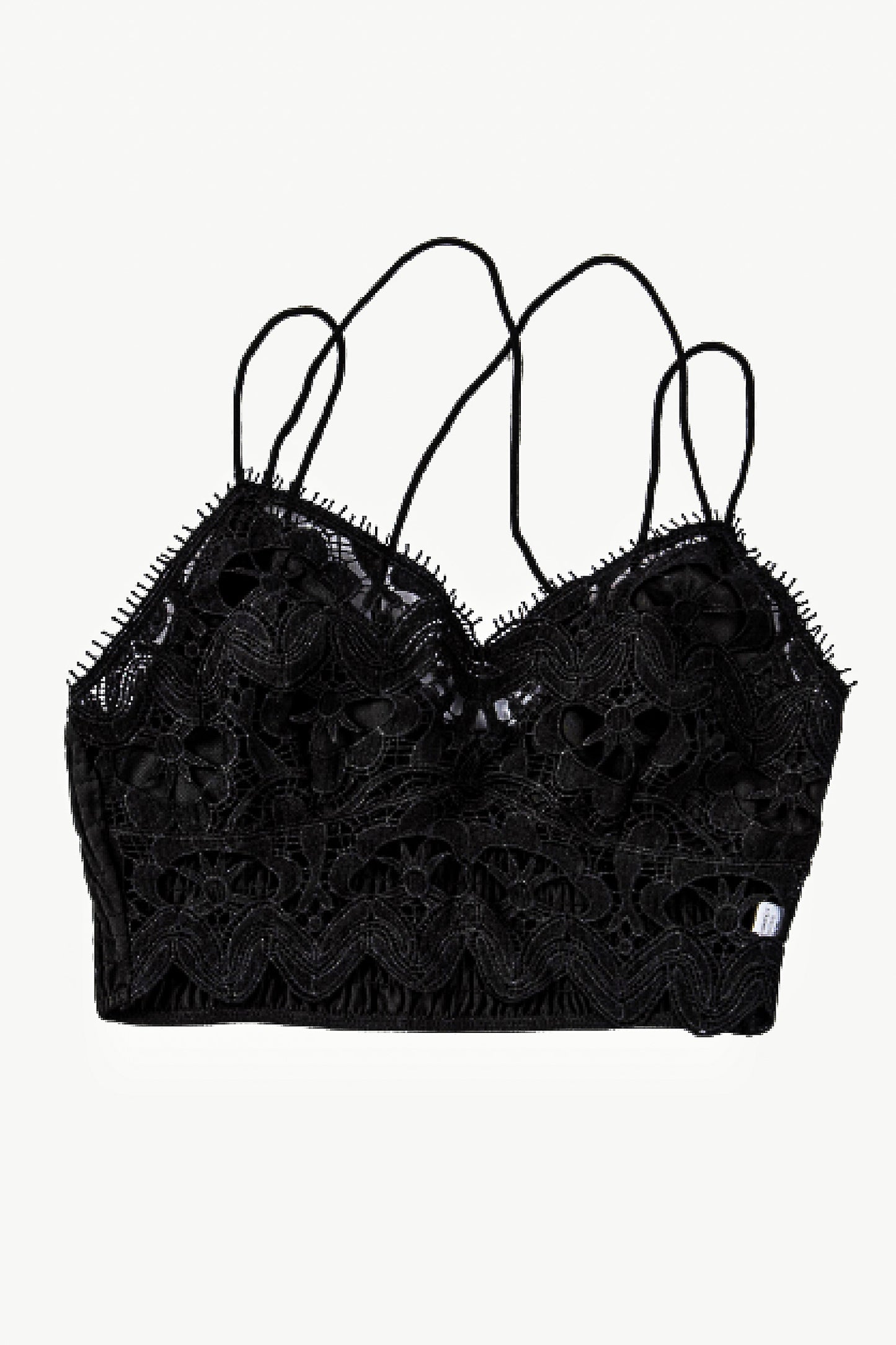 Trendsi Cupid Beauty Supplies Black / S Woman Bra Smocked Eyelash Trim Lace Bralette
