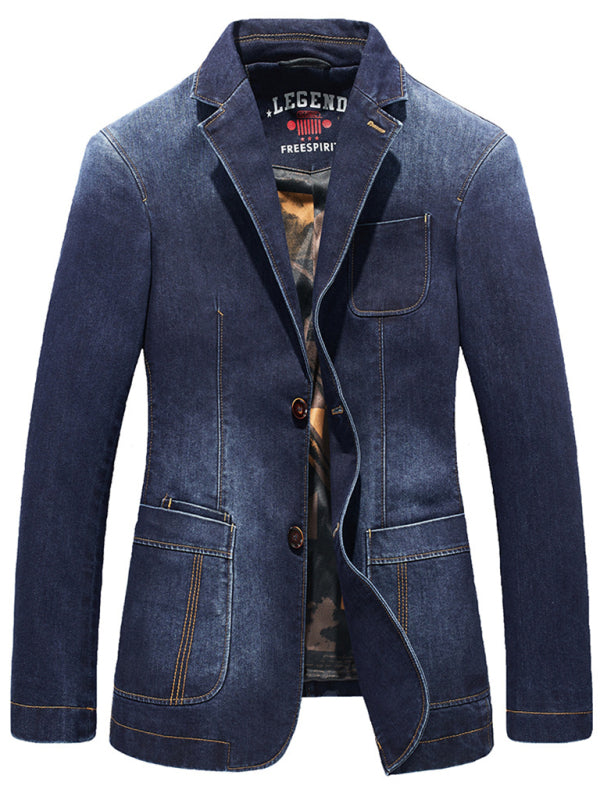 kakaclo Cupid Beauty Supplies Man Denim Jacket Men's Casual Loose Denim Multi-pocket Suit Jacket