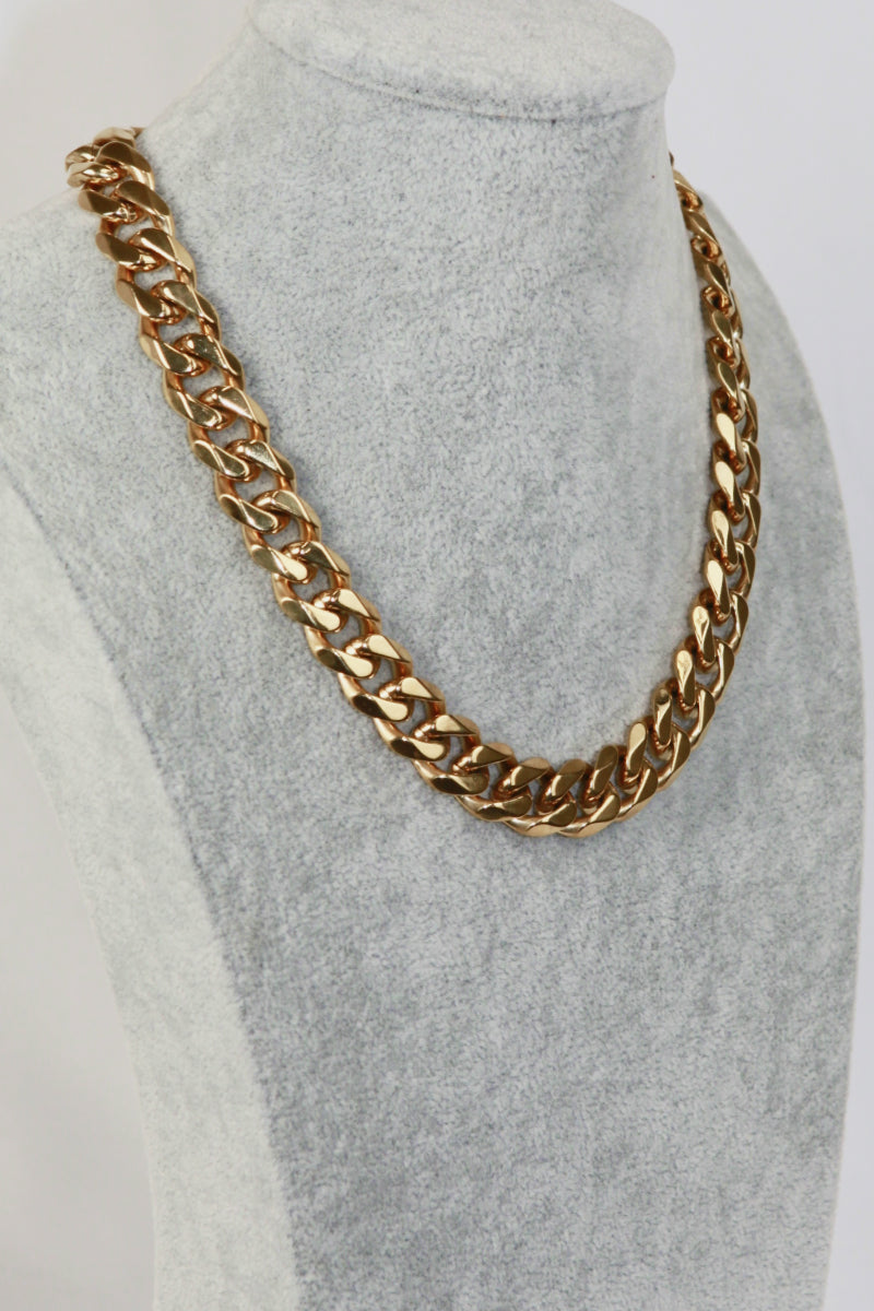 Trendsi Cupid Beauty Supplies Gold Chain Necklaces Thick Curb Chain Stainless Steel Necklace
