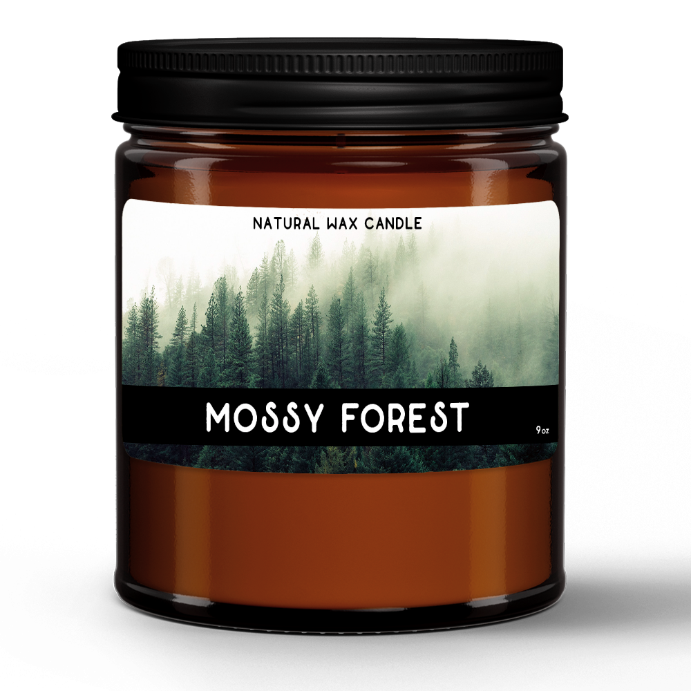 Candlefy Cupid Beauty Supplies Candle candle Natural Wax Candle in Amber Jar, Mossy Forest Scent(9oz)