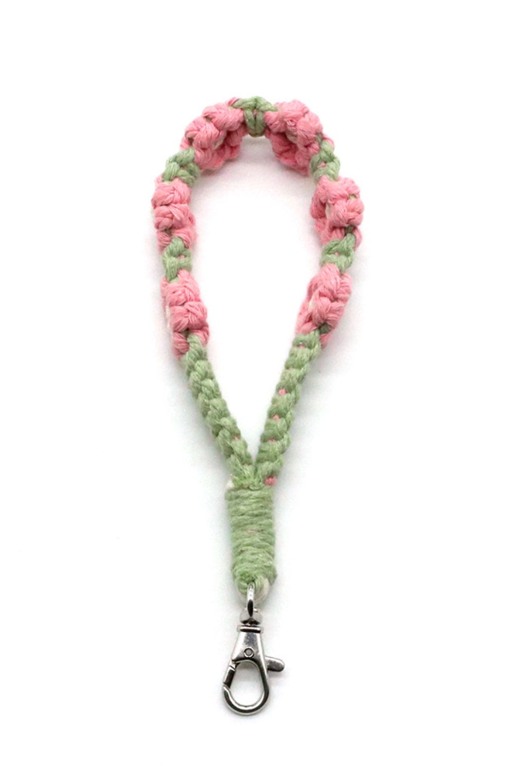 Trendsi Cupid Beauty Supplies Keychains 4-Pack Hand-Woven Flower Macrame Wristlet Keychain, Color Varies