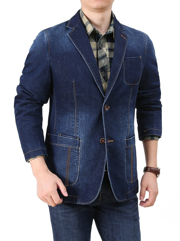 kakaclo Cupid Beauty Supplies Man Denim Jacket Men's Casual Loose Denim Multi-pocket Suit Jacket