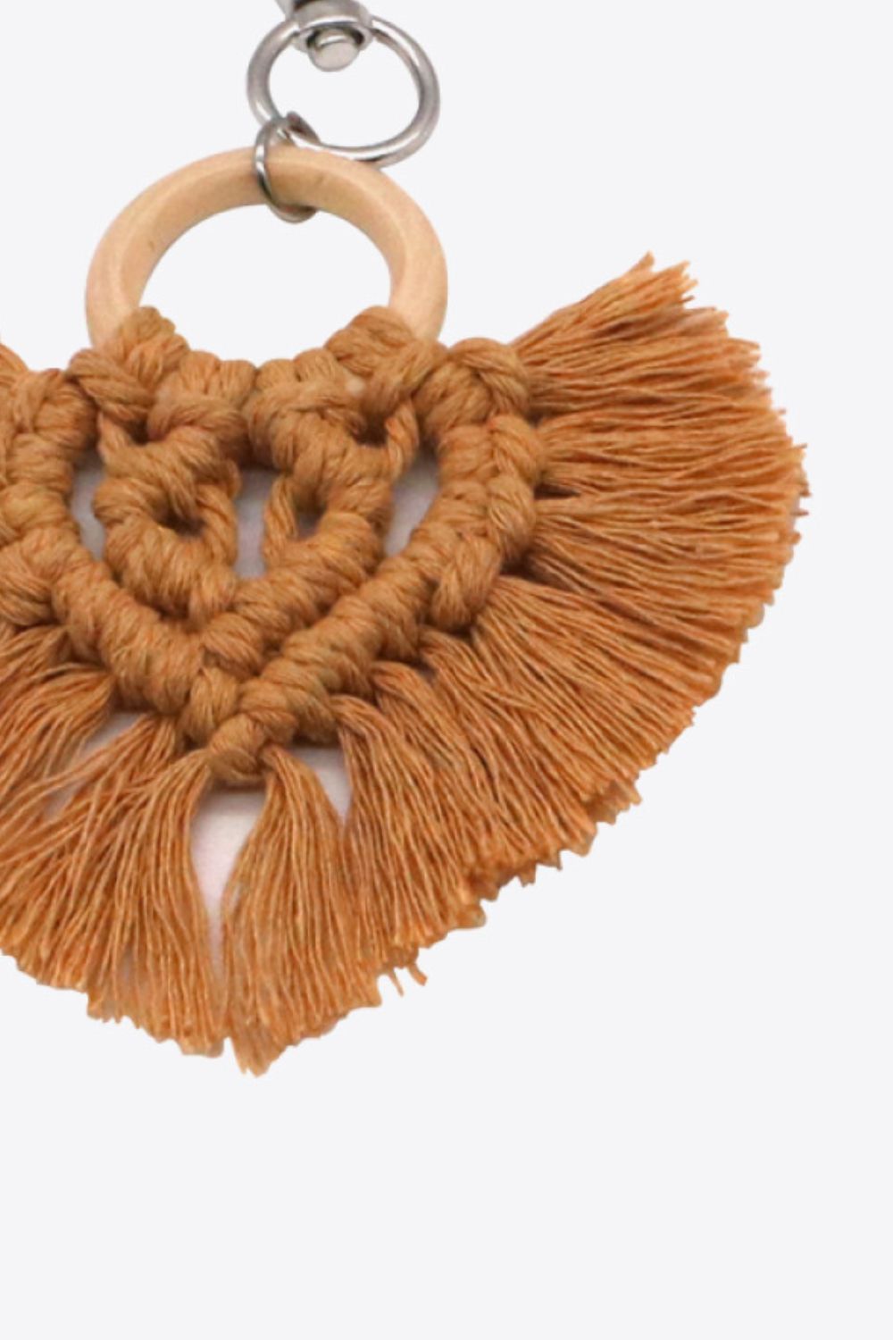 Trendsi Cupid Beauty Supplies Keychains Assorted 4-Pack Heart-Shaped Macrame Fringe Keychain