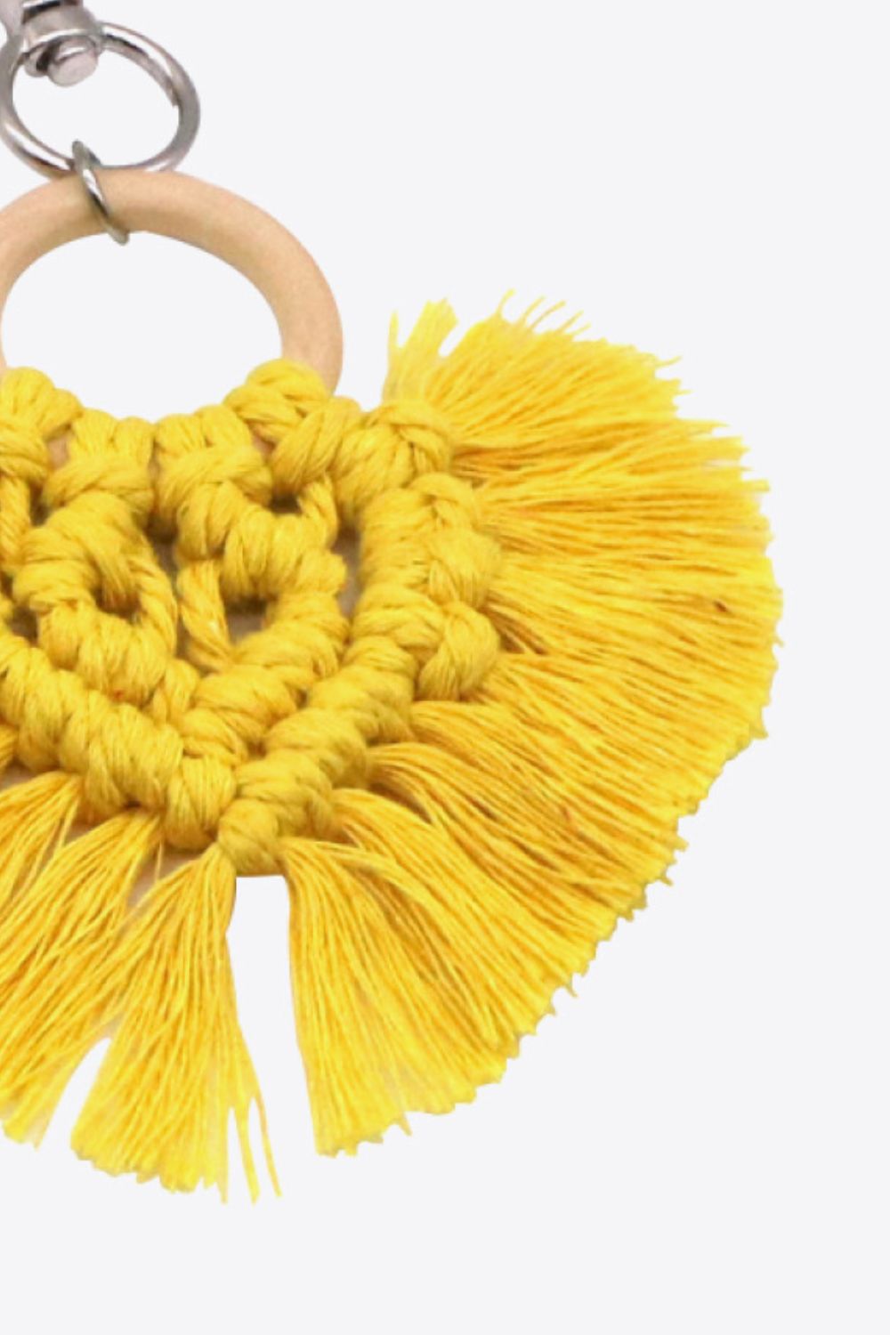 Trendsi Cupid Beauty Supplies Keychains Assorted 4-Pack Heart-Shaped Macrame Fringe Keychain