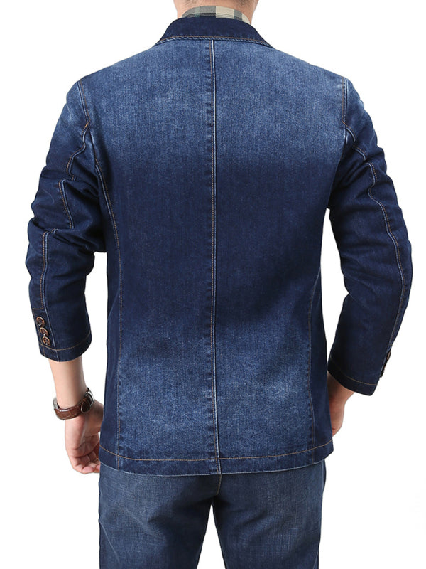 kakaclo Cupid Beauty Supplies Man Denim Jacket Men's Casual Loose Denim Multi-pocket Suit Jacket