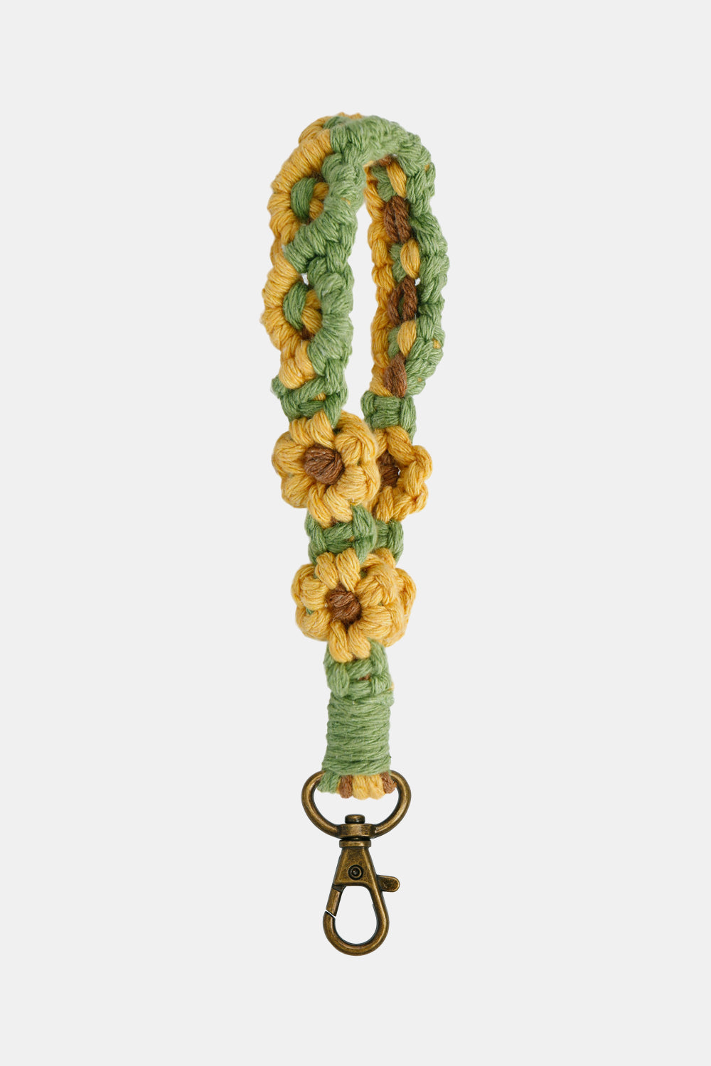 Trendsi Cupid Beauty Supplies Banana Yellow / One Size Keychains Flower Shape Wristlet Alloy Closure Macrame Key Chain