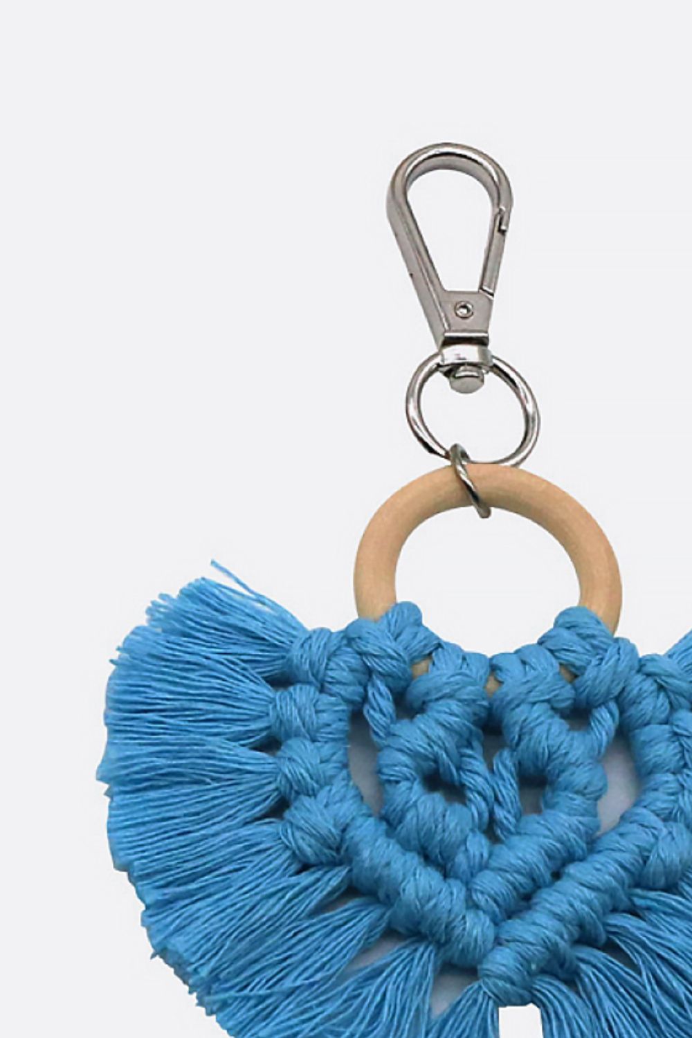 Trendsi Cupid Beauty Supplies Keychains Assorted 4-Pack Heart-Shaped Macrame Fringe Keychain