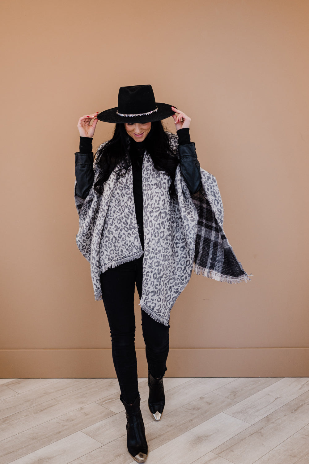 Justin Taylor Leopard Print Reversible Open Front Cardigan - Cupid Beauty Supplies