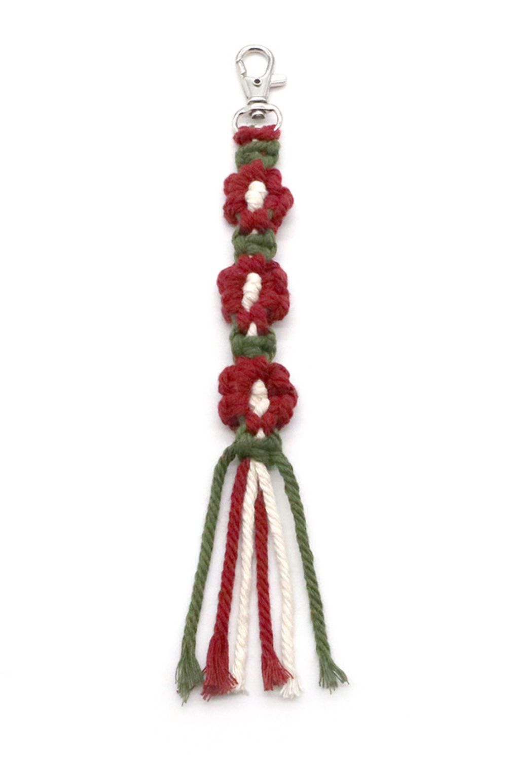 Trendsi Cupid Beauty Supplies Keychains 4-Pack Hand-Woven Flower Keychain, Color Varies