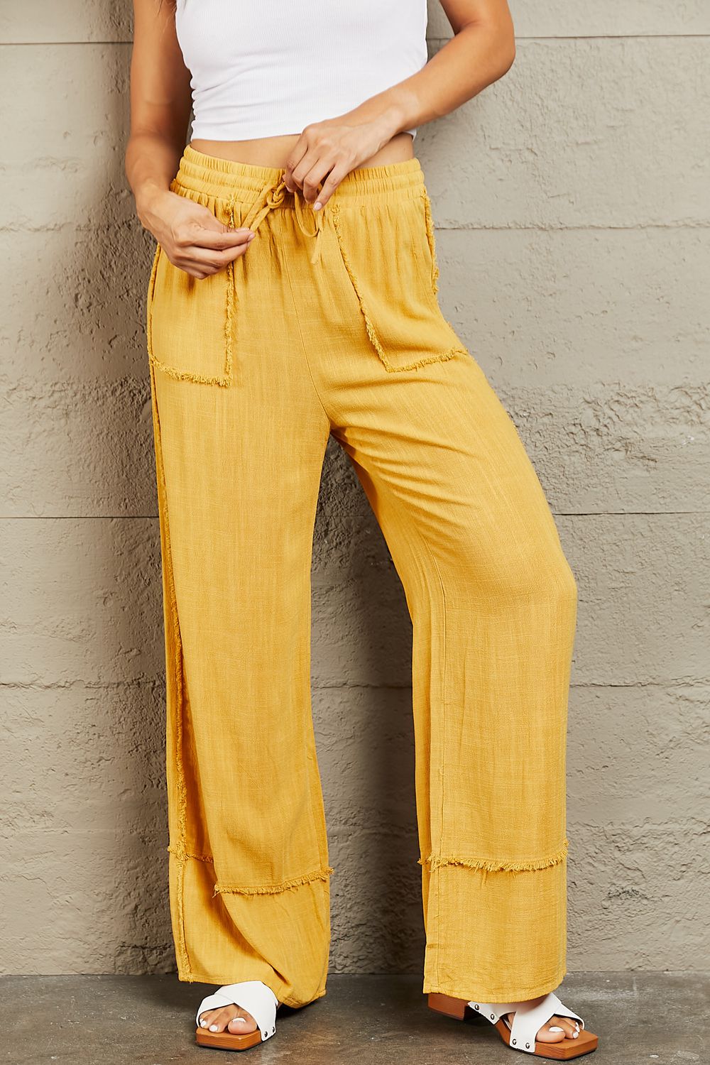 Trendsi Cupid Beauty Supplies Women Pants HEYSON Love Me Full Size Mineral Wash Wide Leg Pants