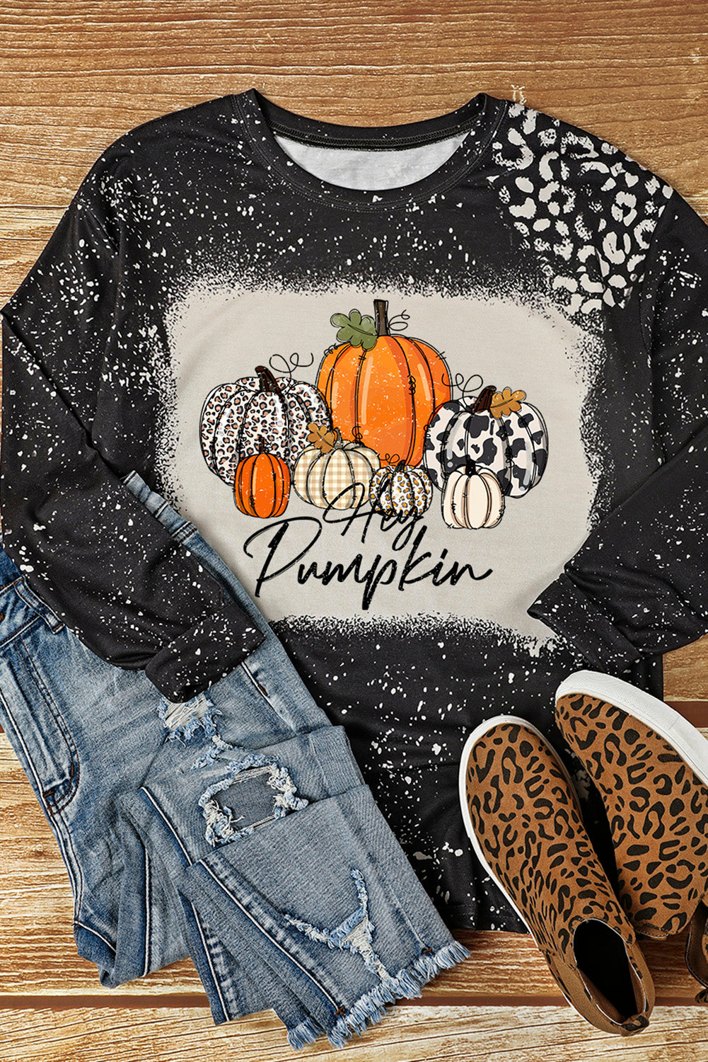 Autumn Pumpkin Design Tee - Trendy Seasonal Fashion